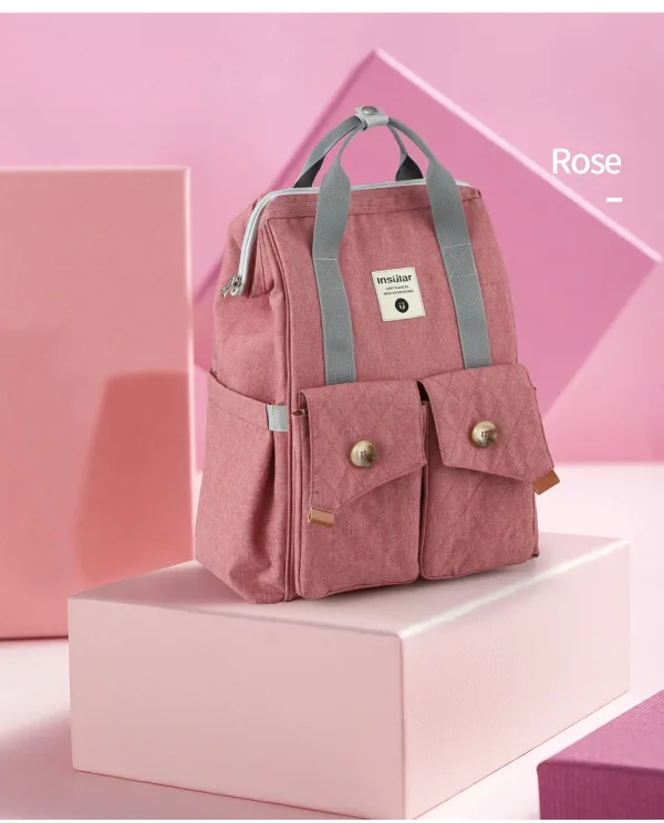 Sac à dos à langer INSULAR Rose