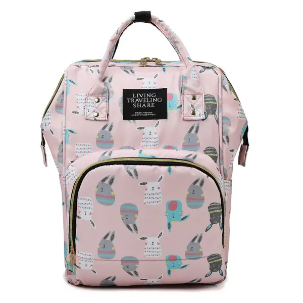 Sac à langer à motif Lapin rose