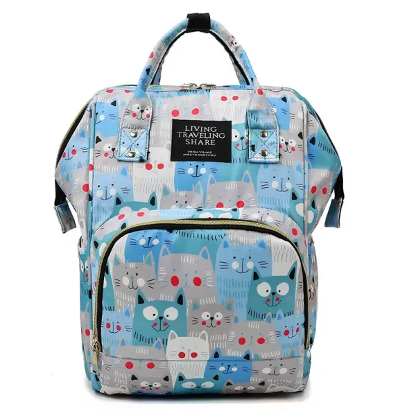 Sac à langer à motif chat Bleu