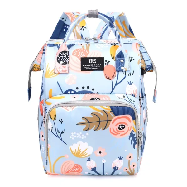Sac à langer à dos jardin Bleu