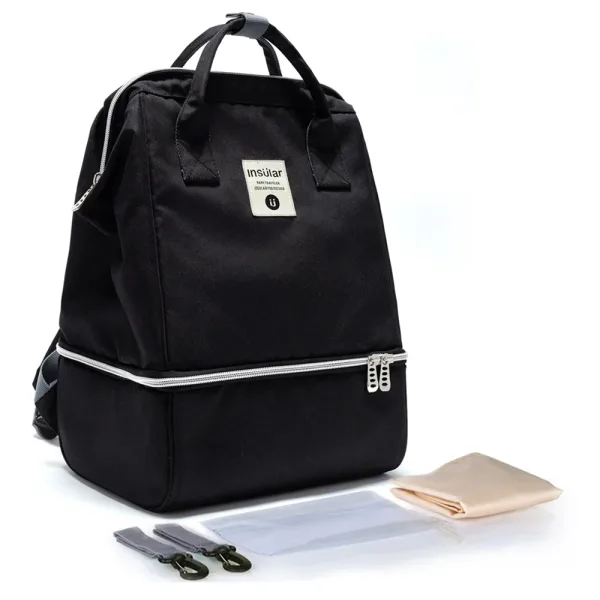sac à langer à dos Noir