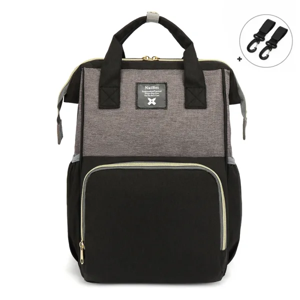 Sac à langer à dos Fashion Noir/Gris