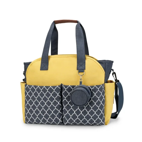Sac à langer bandoulière Jaune-bleu