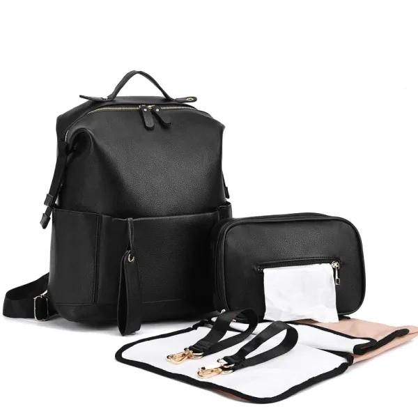 Sacs à couches en cuir Noir